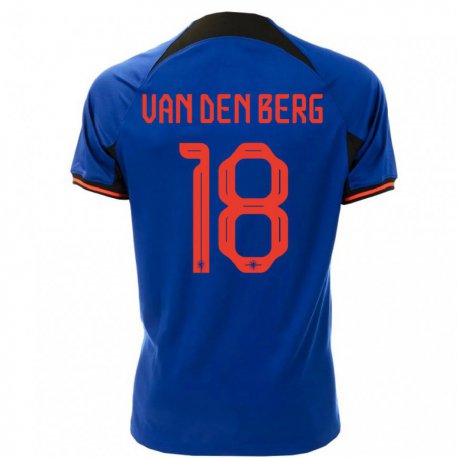 Kandiny Kinder Niederländische Rav Van Den Berg #18 Königsblau Auswärtstrikot Trikot 22-24 T-shirt