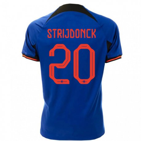 Kandiny Kinder Niederländische Bayren Strijdonck #20 Königsblau Auswärtstrikot Trikot 22-24 T-shirt