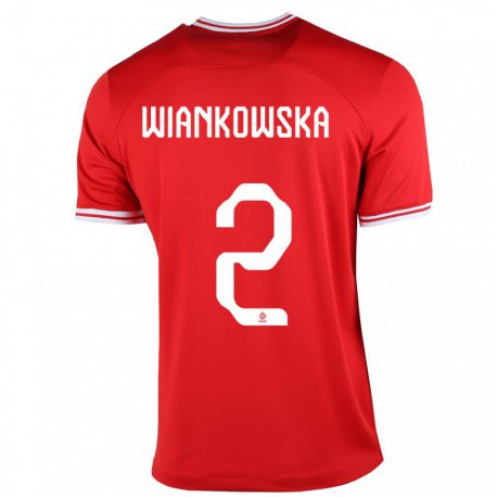Kandiny Kinder Polnische Martyna Wiankowska #2 Rot Auswärtstrikot Trikot 22-24 T-shirt