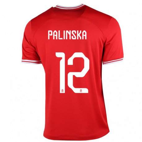 Kandiny Kinder Polnische Anna Palinska #12 Rot Auswärtstrikot Trikot 22-24 T-shirt