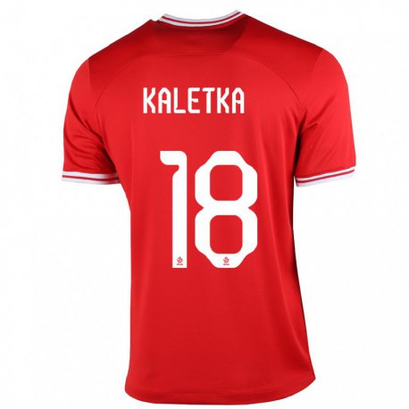 Kandiny Kinder Polnische Nikol Kaletka #18 Rot Auswärtstrikot Trikot 22-24 T-shirt