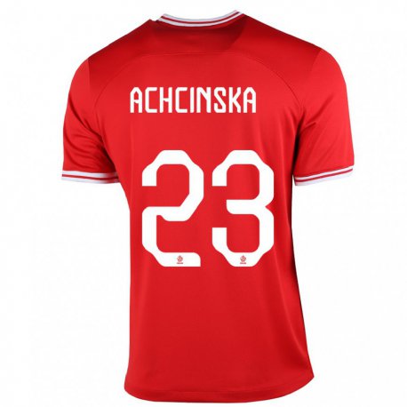 Kandiny Kinder Polnische Adriana Achcinska #23 Rot Auswärtstrikot Trikot 22-24 T-shirt