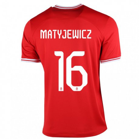 Kandiny Kinder Polnische Wiktor Matyjewicz #16 Rot Auswärtstrikot Trikot 22-24 T-shirt