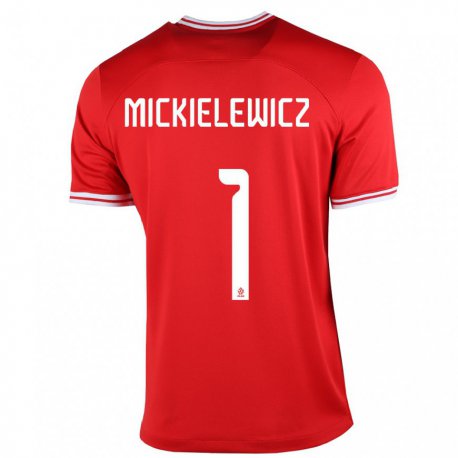 Kandiny Kinder Polnische Aleksander Mickielewicz #1 Rot Auswärtstrikot Trikot 22-24 T-shirt