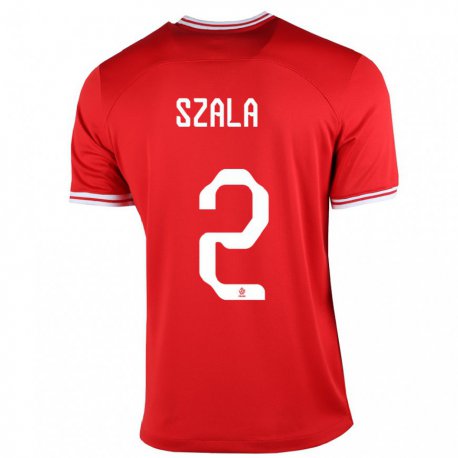 Kandiny Kinder Polnische Dominik Szala #2 Rot Auswärtstrikot Trikot 22-24 T-shirt