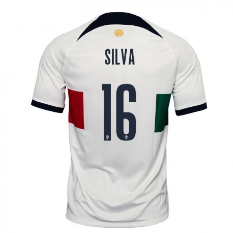 Kandiny Kinder Portugiesische Diana Silva #16 Weiß Auswärtstrikot Trikot 22-24 T-shirt