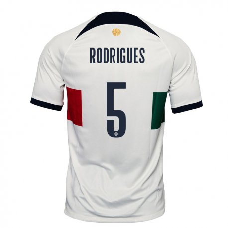 Kandiny Kinder Portugiesische Rafael Rodrigues #5 Weiß Auswärtstrikot Trikot 22-24 T-shirt