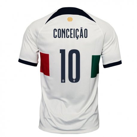 Kandiny Kinder Portugiesische Francisco Conceicao #10 Weiß Auswärtstrikot Trikot 22-24 T-shirt