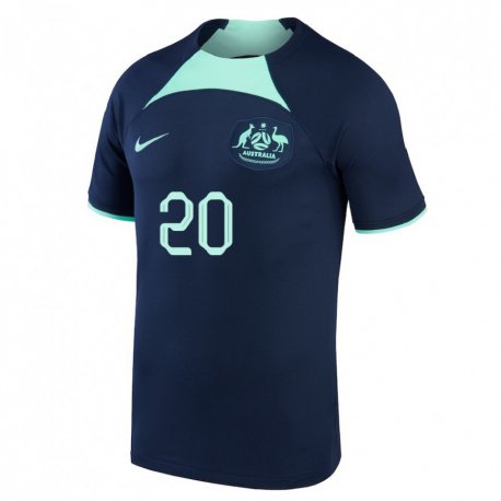 Kandiny Kinder Australische Lachlan Wales #20 Dunkelblau Auswärtstrikot Trikot 22-24 T-shirt