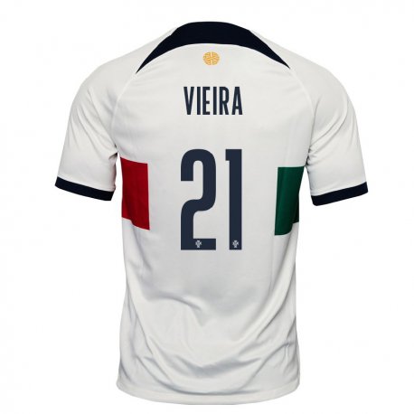 Kandiny Kinder Portugiesische Fabio Vieira #21 Weiß Auswärtstrikot Trikot 22-24 T-shirt