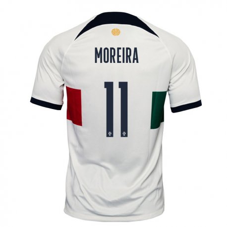 Kandiny Kinder Portugiesische Diego Moreira #11 Weiß Auswärtstrikot Trikot 22-24 T-shirt