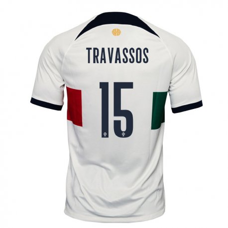 Kandiny Kinder Portugiesische Diogo Travassos #15 Weiß Auswärtstrikot Trikot 22-24 T-shirt