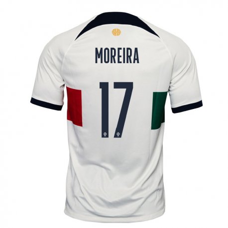 Kandiny Kinder Portugiesische Afonso Moreira #17 Weiß Auswärtstrikot Trikot 22-24 T-shirt