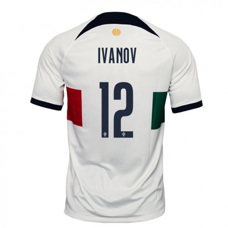 Kandiny Kinder Portugiesische David Ivanov #12 Weiß Auswärtstrikot Trikot 22-24 T-shirt