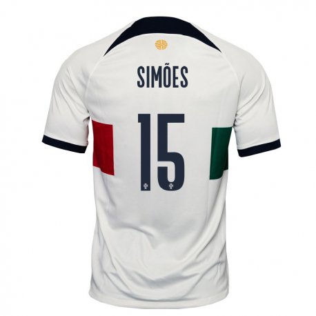Kandiny Kinder Portugiesische Joao Simoes #15 Weiß Auswärtstrikot Trikot 22-24 T-shirt