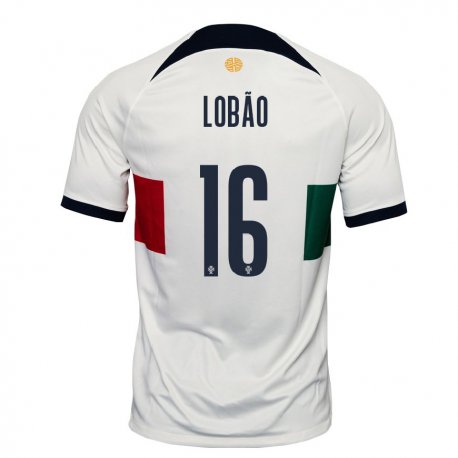 Kandiny Kinder Portugiesische Diogo Lobao #16 Weiß Auswärtstrikot Trikot 22-24 T-shirt