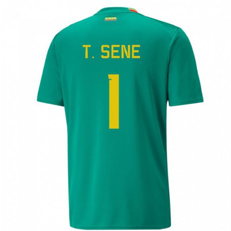 Kandiny Kinder Senegalesische Thiaba Gueye Sene #1 Grün Auswärtstrikot Trikot 22-24 T-shirt