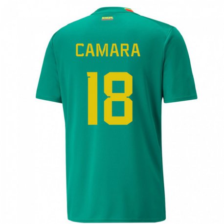 Kandiny Kinder Senegalesische Meta Camara #18 Grün Auswärtstrikot Trikot 22-24 T-shirt