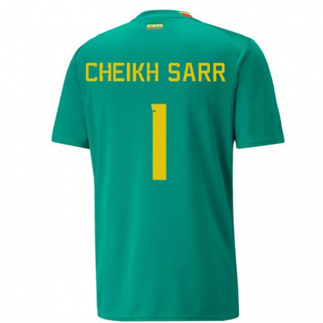 Kandiny Kinder Senegalesische Cheikh Sarr #1 Grün Auswärtstrikot Trikot 22-24 T-shirt