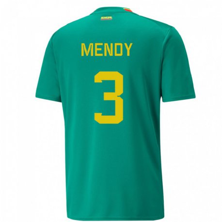 Kandiny Kinder Senegalesische Formose Mendy #3 Grün Auswärtstrikot Trikot 22-24 T-shirt
