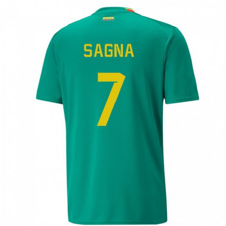 Kandiny Kinder Senegalesische Amadou Sagna #7 Grün Auswärtstrikot Trikot 22-24 T-shirt