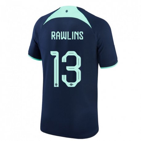 Kandiny Kinder Australische Joshua Rawlins #13 Dunkelblau Auswärtstrikot Trikot 22-24 T-shirt