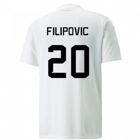Kandiny Kinder Serbische Tijana Filipovic #20 Weiß Auswärtstrikot Trikot 22-24 T-shirt