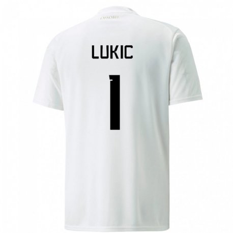 Kandiny Kinder Serbische Ognjen Lukic #1 Weiß Auswärtstrikot Trikot 22-24 T-shirt