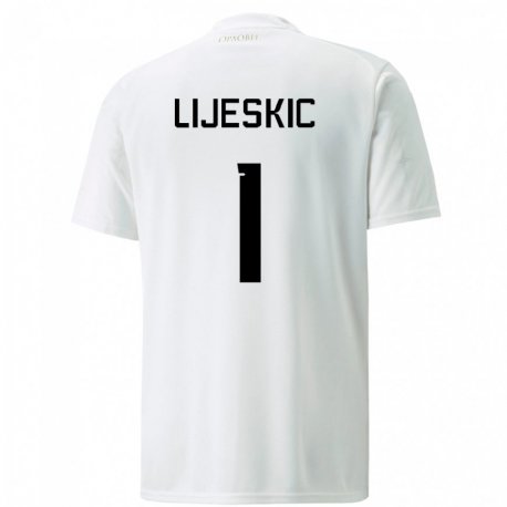 Kandiny Kinder Serbische Luka Lijeskic #1 Weiß Auswärtstrikot Trikot 22-24 T-shirt