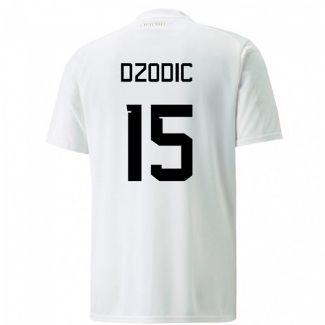 Kandiny Kinder Serbische Stefan Dzodic #15 Weiß Auswärtstrikot Trikot 22-24 T-shirt