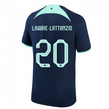 Kandiny Kinder Australische Luis Lawrie Lattanzio #20 Dunkelblau Auswärtstrikot Trikot 22-24 T-shirt