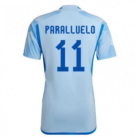 Kandiny Kinder Spanische Salma Paralluelo #11 Himmelblau Auswärtstrikot Trikot 22-24 T-shirt