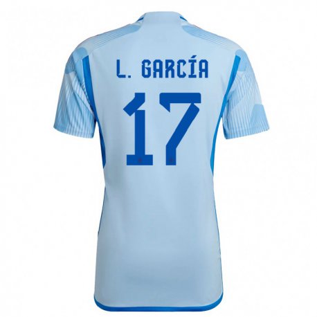 Kandiny Kinder Spanische Lucia Garcia #17 Himmelblau Auswärtstrikot Trikot 22-24 T-shirt