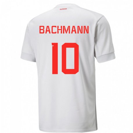 Kandiny Kinder Schweizer Ramona Bachmann #10 Weiß Auswärtstrikot Trikot 22-24 T-shirt