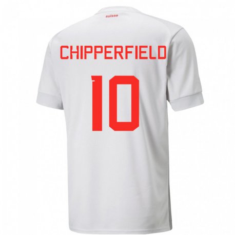 Kandiny Kinder Schweizer Liam Chipperfield #10 Weiß Auswärtstrikot Trikot 22-24 T-shirt