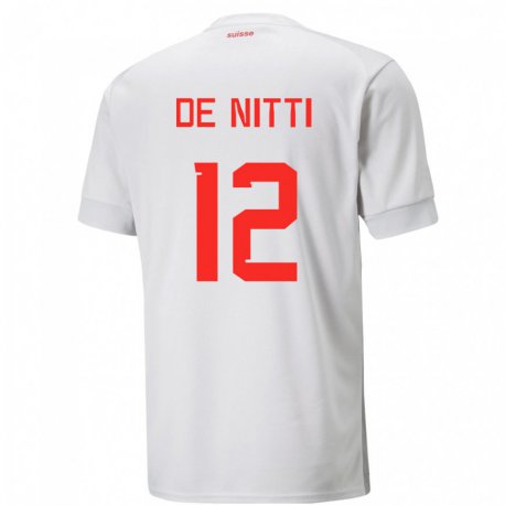 Kandiny Kinder Schweizer Gianni De Nitti #12 Weiß Auswärtstrikot Trikot 22-24 T-shirt