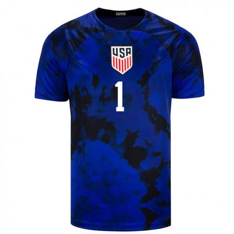 Kandiny Kinder Us-amerikanische Alyssa Naeher #1 Königsblau Auswärtstrikot Trikot 22-24 T-shirt