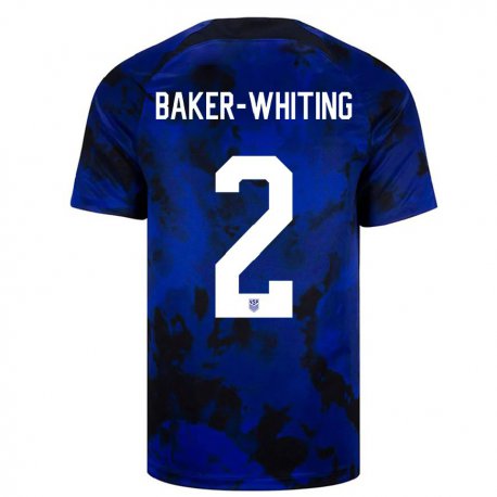 Kandiny Kinder Us-amerikanische Reed Baker Whiting #2 Königsblau Auswärtstrikot Trikot 22-24 T-shirt