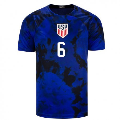 Kandiny Kinder Us-amerikanische Kobi Henry #6 Königsblau Auswärtstrikot Trikot 22-24 T-shirt