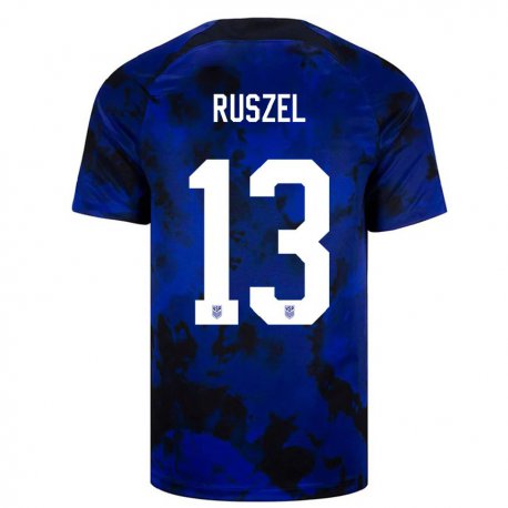 Kandiny Kinder Us-amerikanische Marcel Ruszel #13 Königsblau Auswärtstrikot Trikot 22-24 T-shirt
