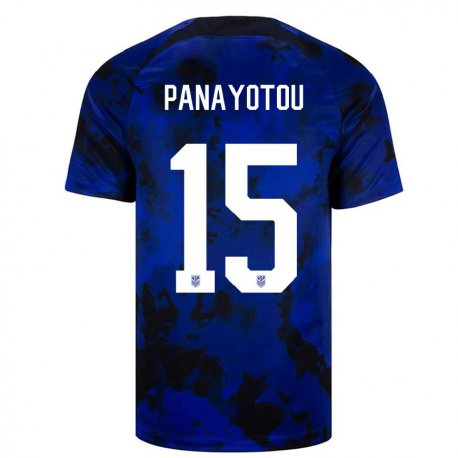 Kandiny Kinder Us-amerikanische Jack Panayotou #15 Königsblau Auswärtstrikot Trikot 22-24 T-shirt
