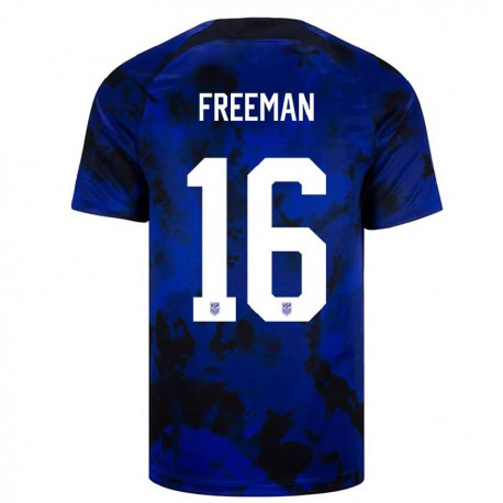 Kandiny Kinder Us-amerikanische Alex Freeman #16 Königsblau Auswärtstrikot Trikot 22-24 T-shirt