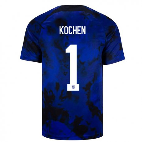Kandiny Kinder Us-amerikanische Diego Kochen #1 Königsblau Auswärtstrikot Trikot 22-24 T-shirt