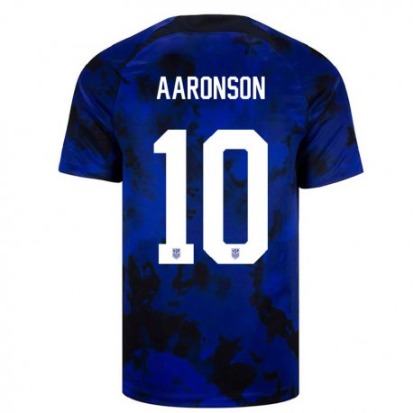 Kandiny Kinder Us-amerikanische Paxten Aaronson #10 Königsblau Auswärtstrikot Trikot 22-24 T-shirt