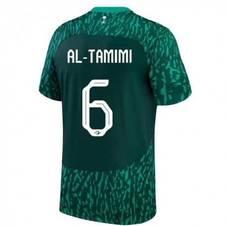 Kandiny Kinder Saudi-arabische Maryam Al Tamimi #6 Dunkelgrün Auswärtstrikot Trikot 22-24 T-shirt