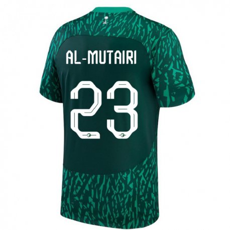 Kandiny Kinder Saudi-arabische Turki Al Mutairi #23 Dunkelgrün Auswärtstrikot Trikot 22-24 T-shirt
