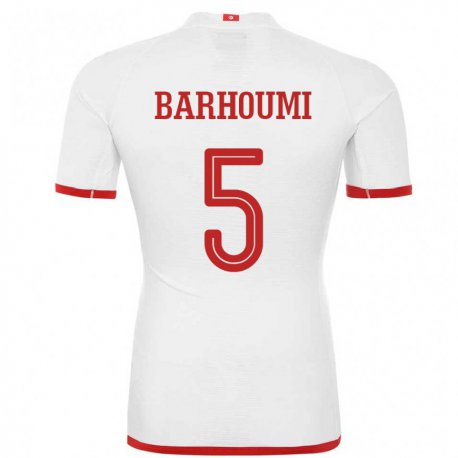 Kandiny Kinder Tunesische Jasmina Barhoumi #5 Weiß Auswärtstrikot Trikot 22-24 T-shirt