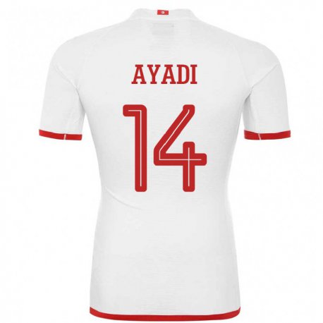 Kandiny Kinder Tunesische Ghada Ayadi #14 Weiß Auswärtstrikot Trikot 22-24 T-shirt
