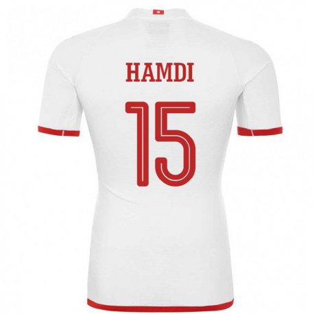 Kandiny Kinder Tunesische Hanna Hamdi #15 Weiß Auswärtstrikot Trikot 22-24 T-shirt
