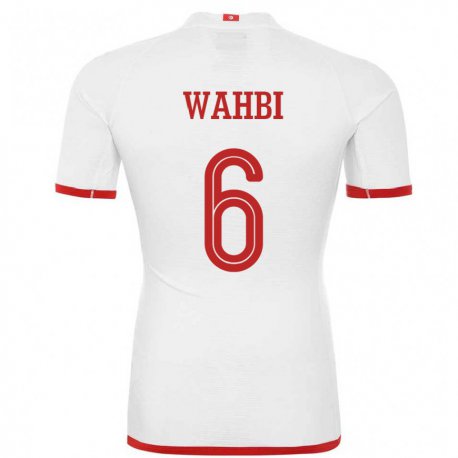 Kandiny Kinder Tunesische Gaith Wahbi #6 Weiß Auswärtstrikot Trikot 22-24 T-shirt